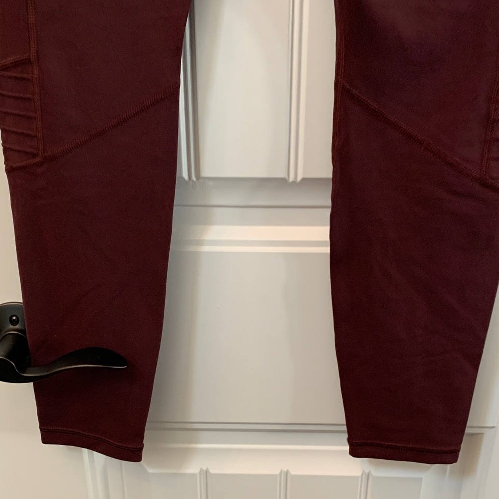 Athleta Burgundy High-Rise Inclination Moto Leggings - Picture 6 of 8